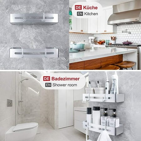 Widen Corner Shelves Shower Caddy Corner with Hooks No Drilling Sand Glossy - Walmart.ca