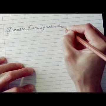 Of course I am ignorant...