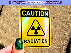 Caution Radiation Handmade Holographic Radioactive Vinyl Sticker - Etsy