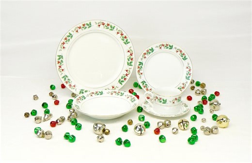 Vintage Gibson Designs Christmas Charm Holiday Harmony Dinnerware, 1990s Holly China, Dinner Plate, Salad Plate, Soup Bowl, Cup & Saucer - Etsy