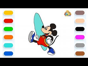 Learn to Draw Disney's Mickey Mouse - Drawing and Coloring Tutorial for Kids