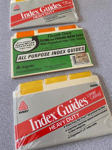 Vintage New Old Stock Organizing 3” X 5” Index Cards - Scrap Booking Materials - Multipurpose Heavy Duty Index Card Guides - Etsy