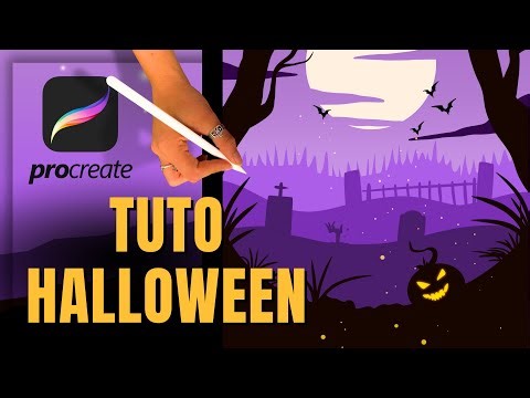 Easy Procreate Landscape Tutorial - Halloween Special