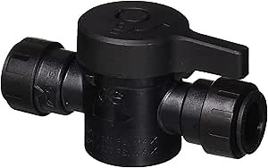 John Guest 1/2 Inch CTS ProLock Push-fit Shut Off Valve, Push to Connect Plastic Plumbing Fitting, Black, PSEISV20EP