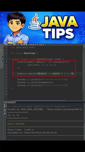 Java Tip #9 | Deja de usar for para eliminar elementos #Java #Developer #Shorts #Coding