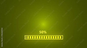 Loading bar progressing animation 100 percent. Loading Bar and Loading Complete