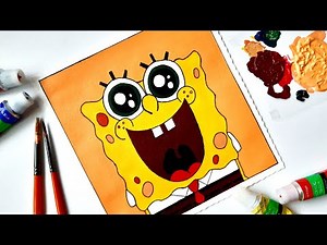 How To Paint Spongebob Squarepants | Drawing Spongebob | Acrylic Painting For Beginners