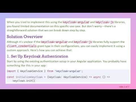Implementing Client Credentials Grant in Angular with Keycloak for Specific URLs