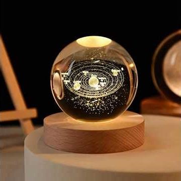 3D Galaxy Crystal Ball Amazing Solar System Night Light #amazonfinds #roomdecor #giftideas #shorts