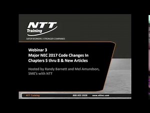 Webinar 3 of 3: Changes in Chapters 5-8 | 2017 NEC®