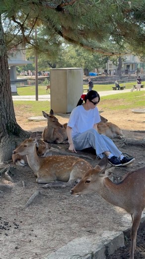 モデルガールは、鹿が信頼を寄せてくれて心がとろける ❤️🦌