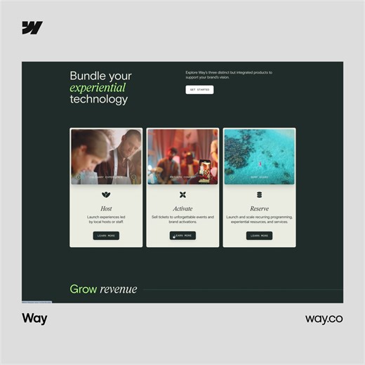 An immersive web experience for the all-in-one experiential platform ✨ Way built their #MadeInWebflow site to show users how they enable experiences with the use of whole screen visuals and animations. Meet Way: way.co | Webflow