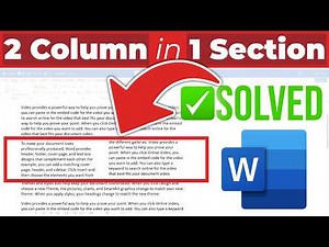 How to Make 2 Columns in Word for One Section (Easy)