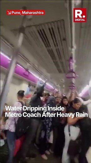 VIRAL VIDEO: Heavy Rains Cause Leakage And Flooding Inside Pune Metro