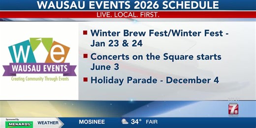 Wausau Events releases 2026 schedule of events