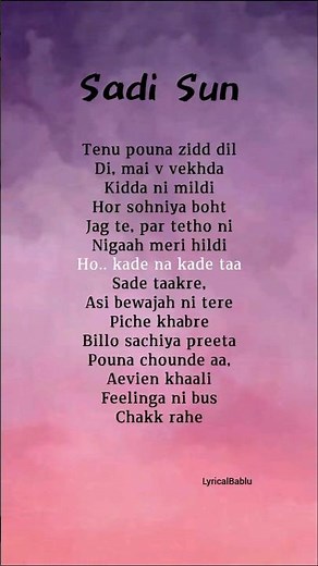 Sadi Sun - Harsh Nussi Song (Lyrics)