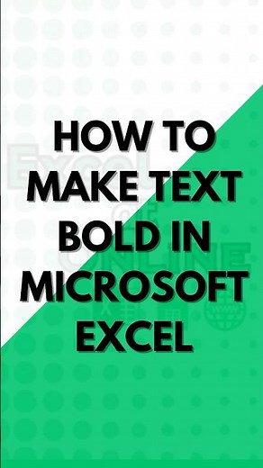 How to Make Text Bold in #microsoftexcel