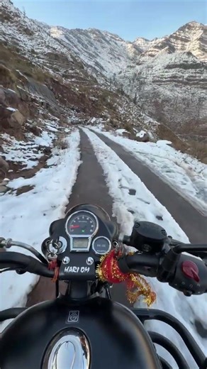 Bullet Bike Ride on Snow❄️Crazy Mountain Road😍#motovlog #snow #bikeride #bulletlover #ridelife #fyp