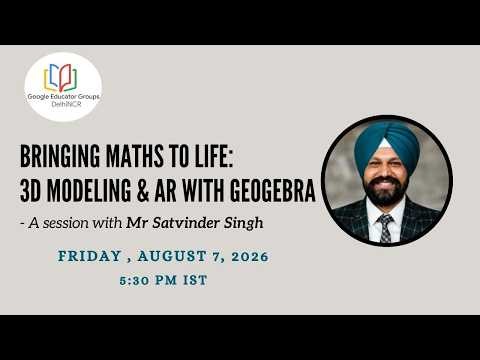 Bringing Maths to Life: 3D Modeling & AR with GeoGebra
