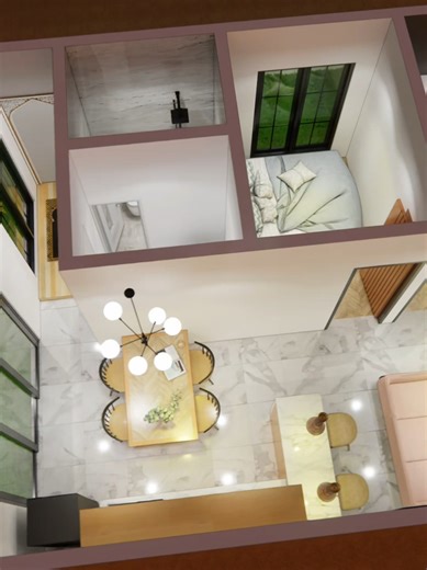 Denah Rumah 1 Lantai 8x15 2 Kamar