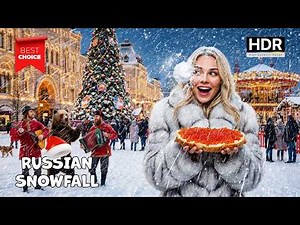 ❄️ HEAVY SNOWFALL IN MOSCOW • Christmas Night Walk Before New Year 2026 ✨ Russia 4K HDR