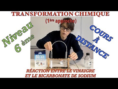 Découverte de la transformation chimique en sixième. Réaction vinaigre - bicarbonate de sodium .