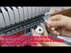 Single head embroidery Machine assemble series how to thread the bobbin