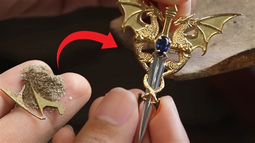 Turn Leftover Gold into a Twin Dragon Sword Pendant – DIY Jewelry Tutorial