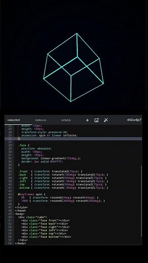 make this amazing cube using html and css #html #css #shorts | Code Alchemy