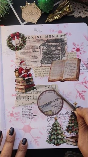 Decorating my new journal #christmas #journaling #vintage