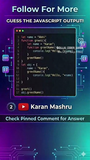 Javascript guess the output series #shorts #ytshorts #Javascript #closures #scoping #promises #dsa
