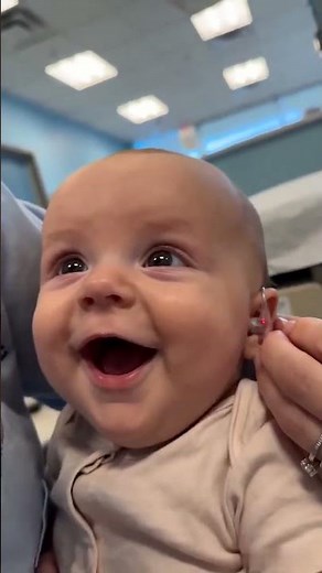 Deaf Baby Hears Mother 's Voice for the First Time | Heartwarming Reaction 🥹 #babyreaction