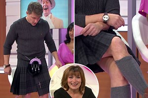 Ben Shephard 'flashes todger' as he wears kilt on GMB for Lorraine's 60th