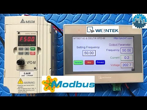 Weintek MT8071iE & DELTA VFD-M "Modbus-RTU" Tutorial