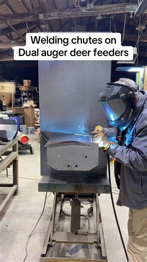 Welding Chutes on Dual Auger Deer Feeders