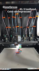7.6K views · 1K reactions | After around 5 hours of assembling the printer and enclosure, followed by about 2 hours of calibration and setup, we have our very first multicolor benchy on the @josefprusa XL with 5 toolheads. This benchy took 63 minutes from start to finish using stock .2mm layer height settings on the prusa slicer. Tomorrow, I'll dive into my first fabric print  | Kaizen 3D Prints | Facebook