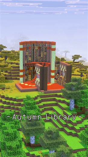 Time-lapse of Building an Autumn Library【Minecraft】