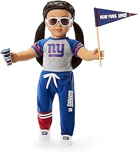 American Girl New York Giants 18 inch Doll Fan Outfit and Accessories, Blue and Red, 6 pcs, Ages 6+