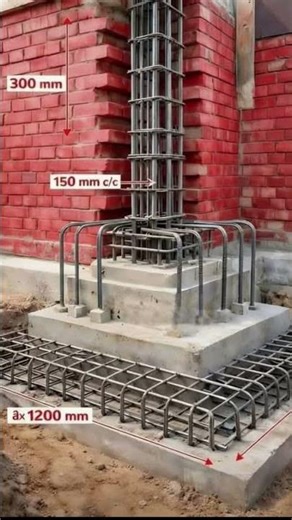 Strong Building Foundation Column Footing with Reinforcement Details