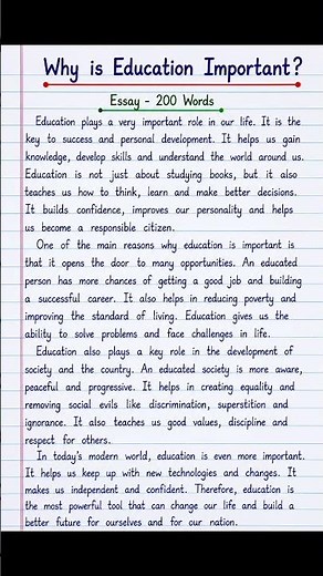 Why is Education Important? 200 words 📚 | Education Awareness | Short Video