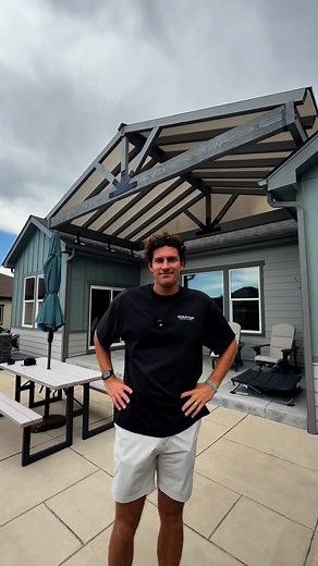 GABLE SkyPoly Pergola in Arvada - DENVER we ROLLIN baby! 4x12 headers. 4x6 beams. 4x8 ridge! SKYPOLY BRONZE HERCULES roof! 💯 Floating! 6 SkyLift Roof Risers! AAAAAND A COLOR MATCH!! We are OPEN IN DENVER. IM CHAD - TEXT ME - 972-342-1645 Or CALL OUR DENVER LOCATION - 720-738-9309 DENVER - let’s go baby! #pergola #patiocover #skypoly #pergoladesign #outdoorlivingspace #patiodesign #backyarddesign | Cover Your Pergola