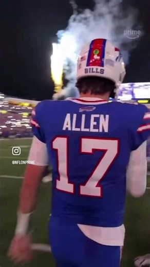 POV running out of the tunnel with Buffalo Bills Quarterback Josh Allen TNF via NFL on Prime