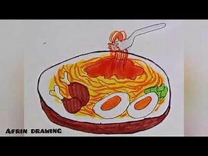 How to draw a noodles easy drawing step by step