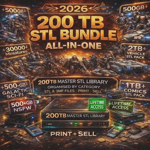 200,000  3D Model STL Files Mega Pack | 200TB 3D Printing Library | Instant Download | Organized STL & 3MF Collection - Etsy