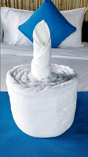 how to make simple towel folding cake 🎂🎂 Towel art#Rb Love#shortvideo