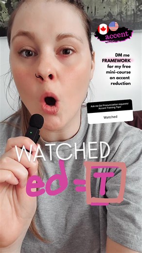 🗣 WATCHED 🇨🇦🇺🇸 accent ======= DM me FRAMEWORK if you want my FREE mini-course on accent reduction. ✌🏻TIP: Stay on my email list for at least 21 days and get all my freebies. 🎁 ========== #accentcoach #americanaccent #canadianaccent