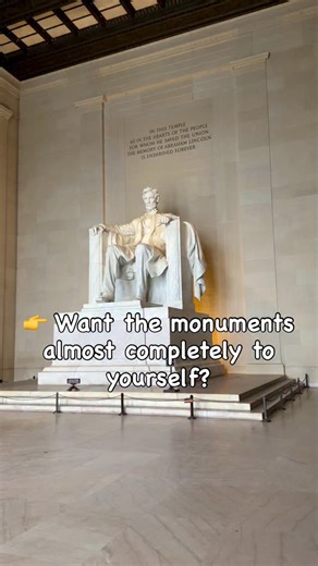 Allie & Ty | Travel + Adventure on Instagram: "✨ How to See the Washington DC Monuments Without the Crowds ✨ Want the Lincoln Memorial, Washington Monument, and WWII Memorial almost completely to yourself? The secret is going early. ⏰ Best time to visit DC monuments: 7:00 AM ✔️ Fewer people ✔️ No tour buses ✔️ Soft morning light for photos ✔️ Peaceful, quiet experience If you’re visiting Washington DC for the first time, sunrise is hands-down the best way to experience the monuments and memorial