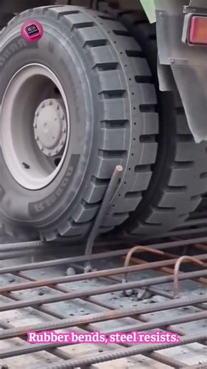 RUBBER TIRE vs STEEL BAR 😳 ultimate strength test #shorts #experiment #engineering #skills #science