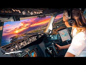 BOEING 737 Epic LANDING La Palma Airport RWY36 | Cockpit View Volcano Island | Airline Pilot Life