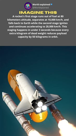 Shuttle separates from fuel tank at 113 km altitude #space #shorts